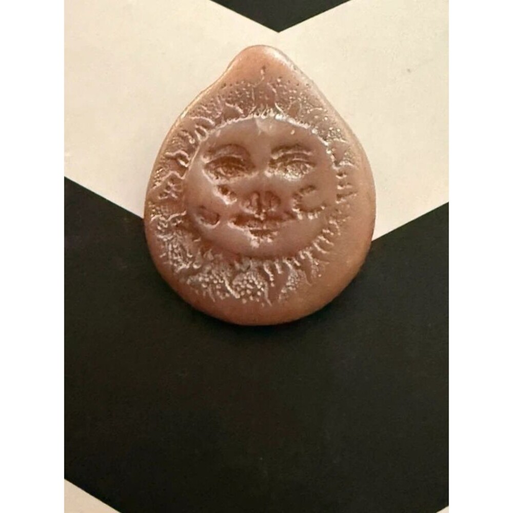Carved Celestial Sun Face Pendant
